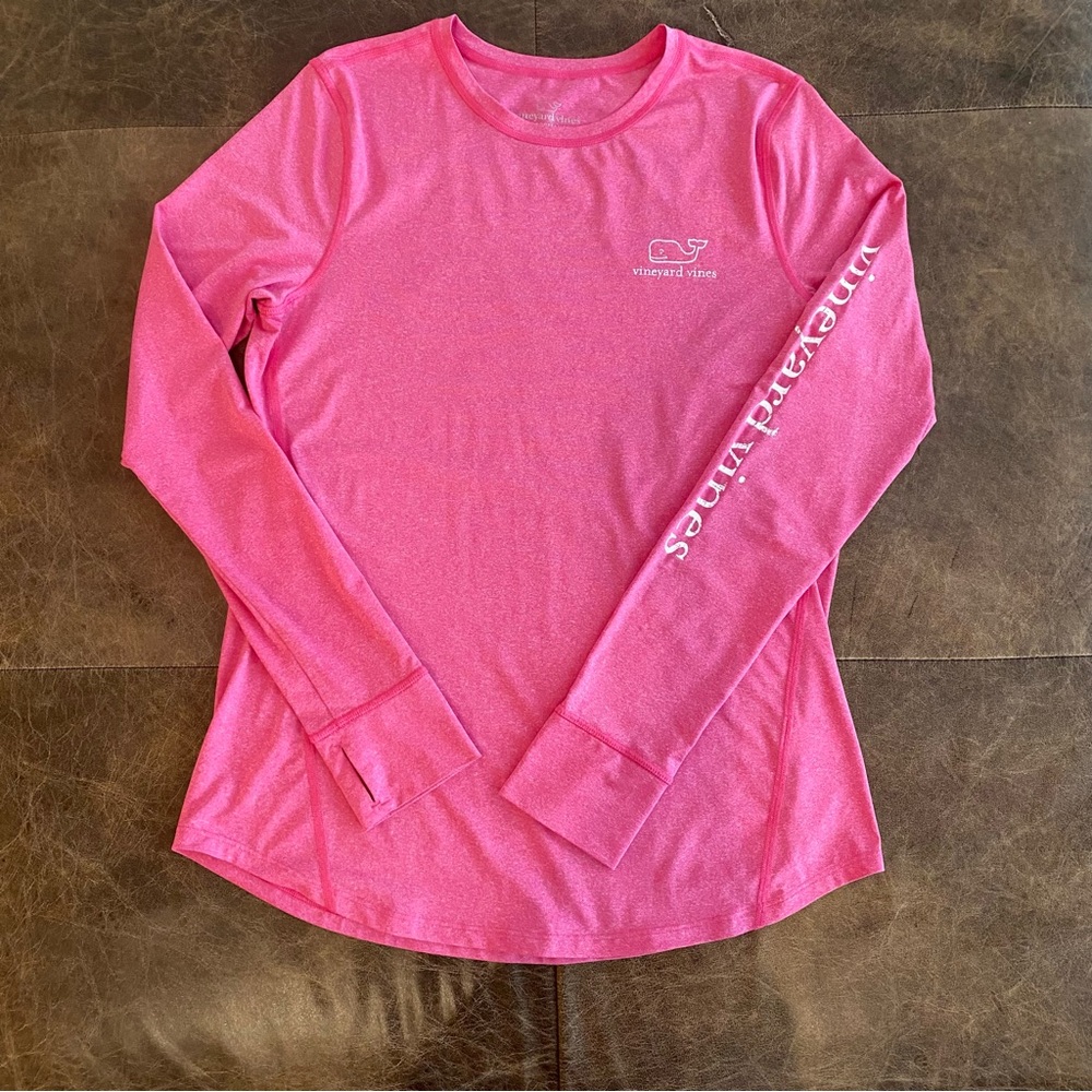 Vineyard Vines Heather Pink Performance Long Sleeve - Women’s Size S